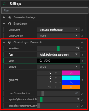 cluster layer settings