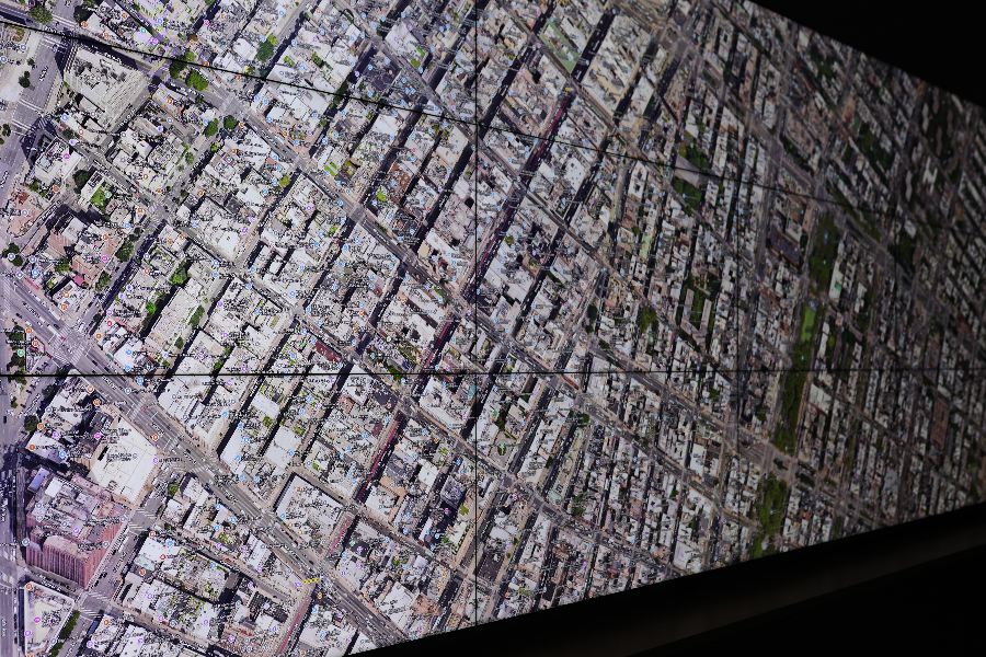 High Resolution Map of a City on Video Wall