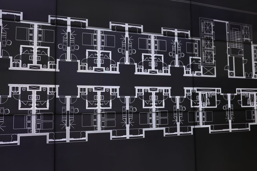 Cad drawings on lygos video walls