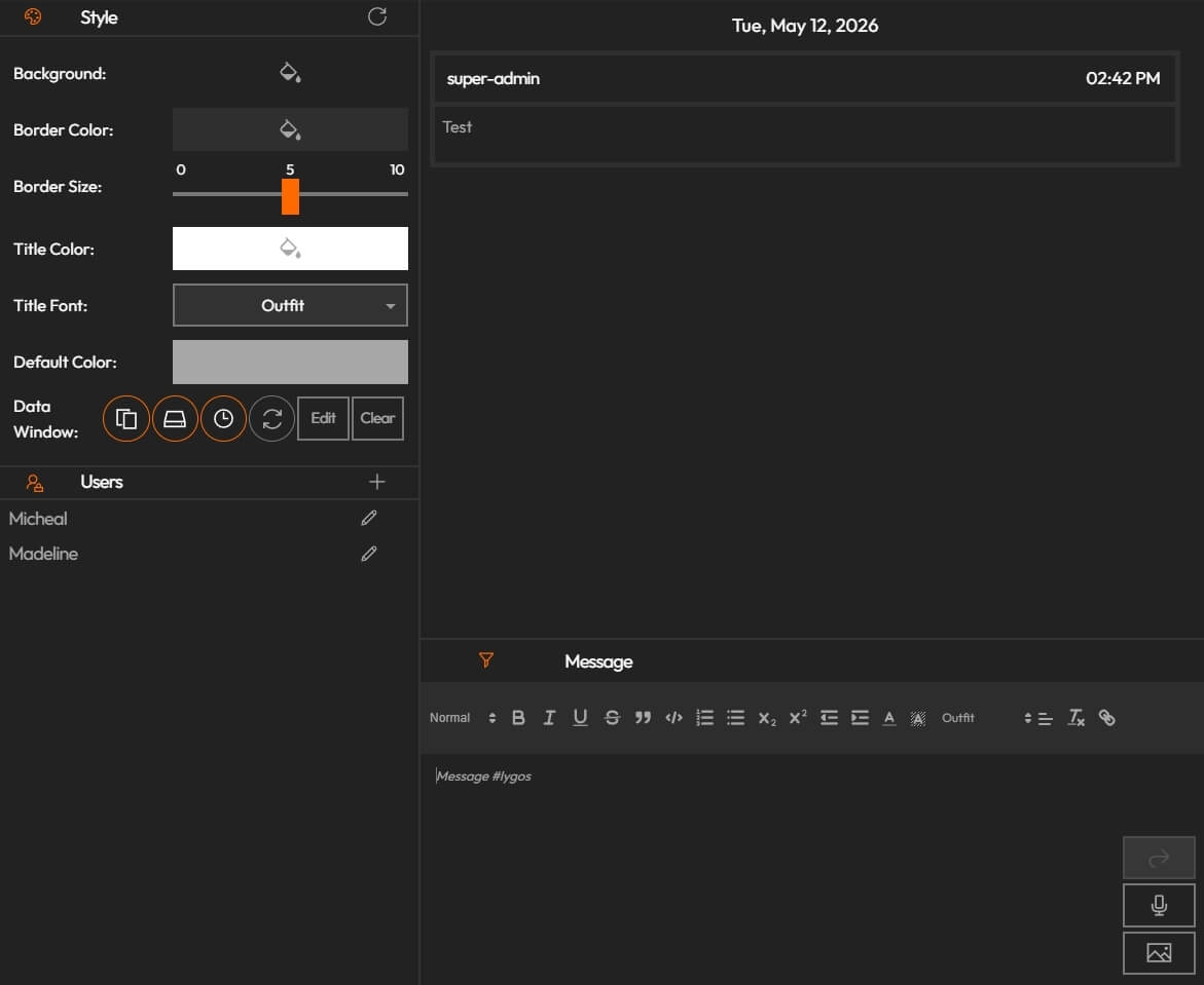 write your messages wall editor