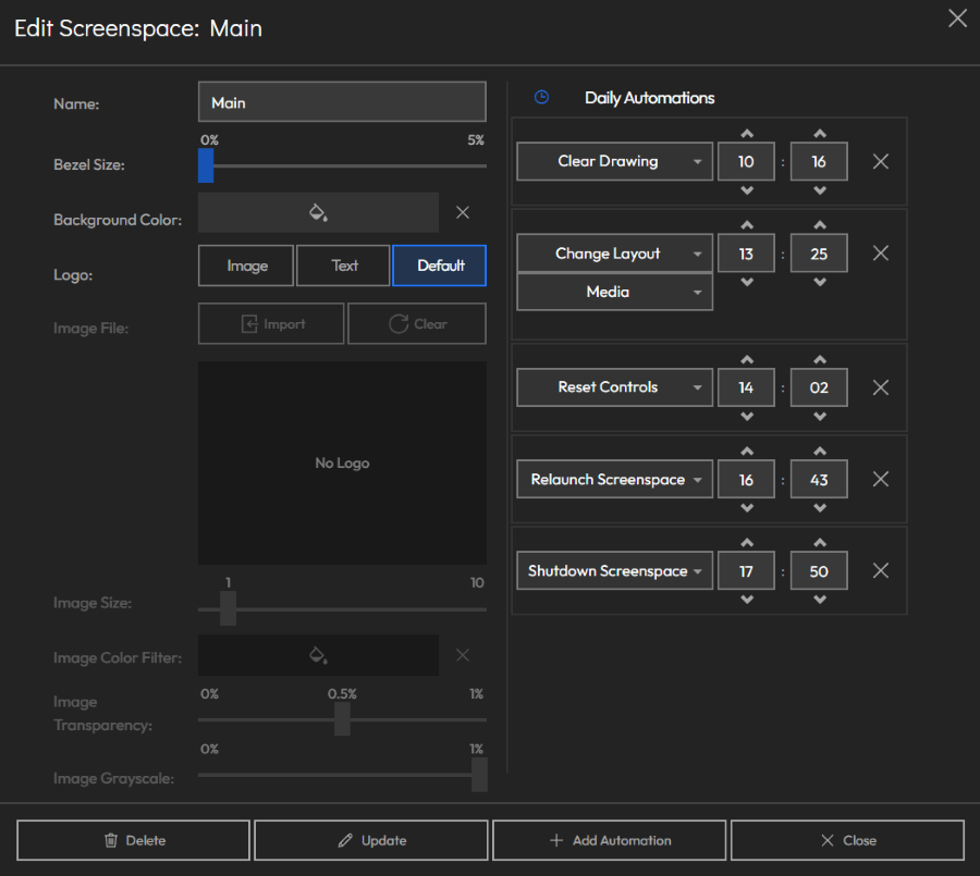 sheduled video wall layouts