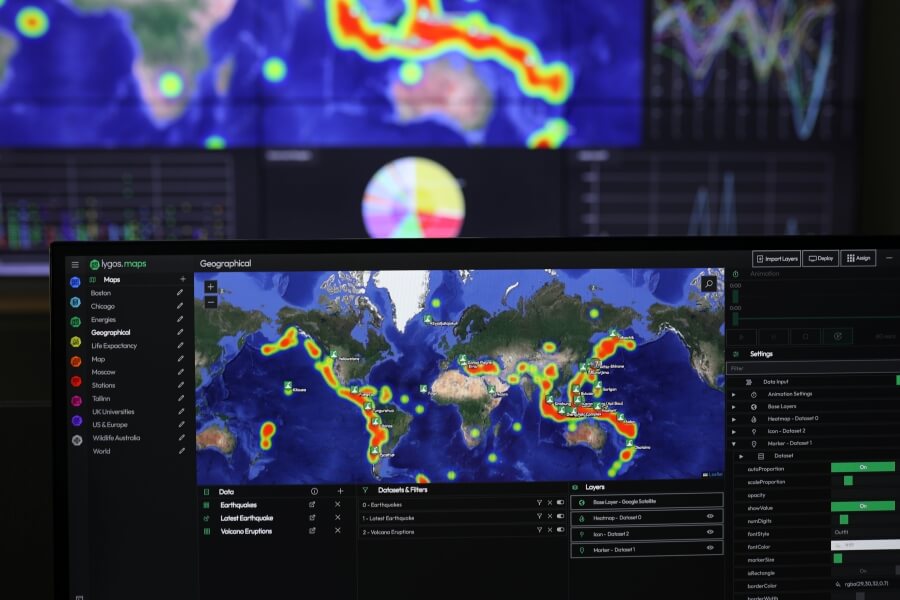lygos multi layered data driven map