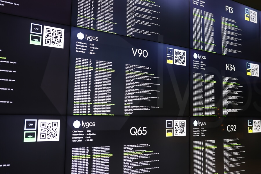 lygos video wall screens with ids