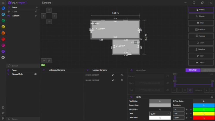lygos video wall software expert module with analytics, sensors, lidar, scada